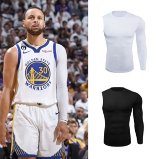 Men's One-Arm Tights NBA Curry Basketball Jersey Sports Fitness Running  Single Sleeve Long Sleeve Sportswear Compression T-Shirt