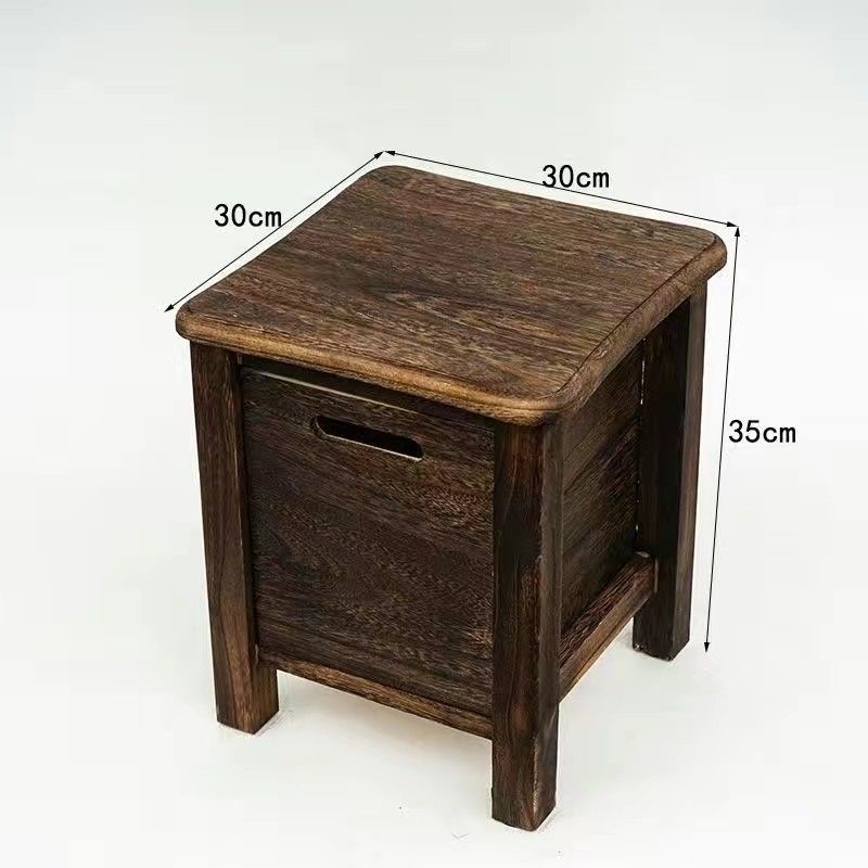 Small Wooden Stool Durable Thickened Shoe Changing Stool Living Room ...