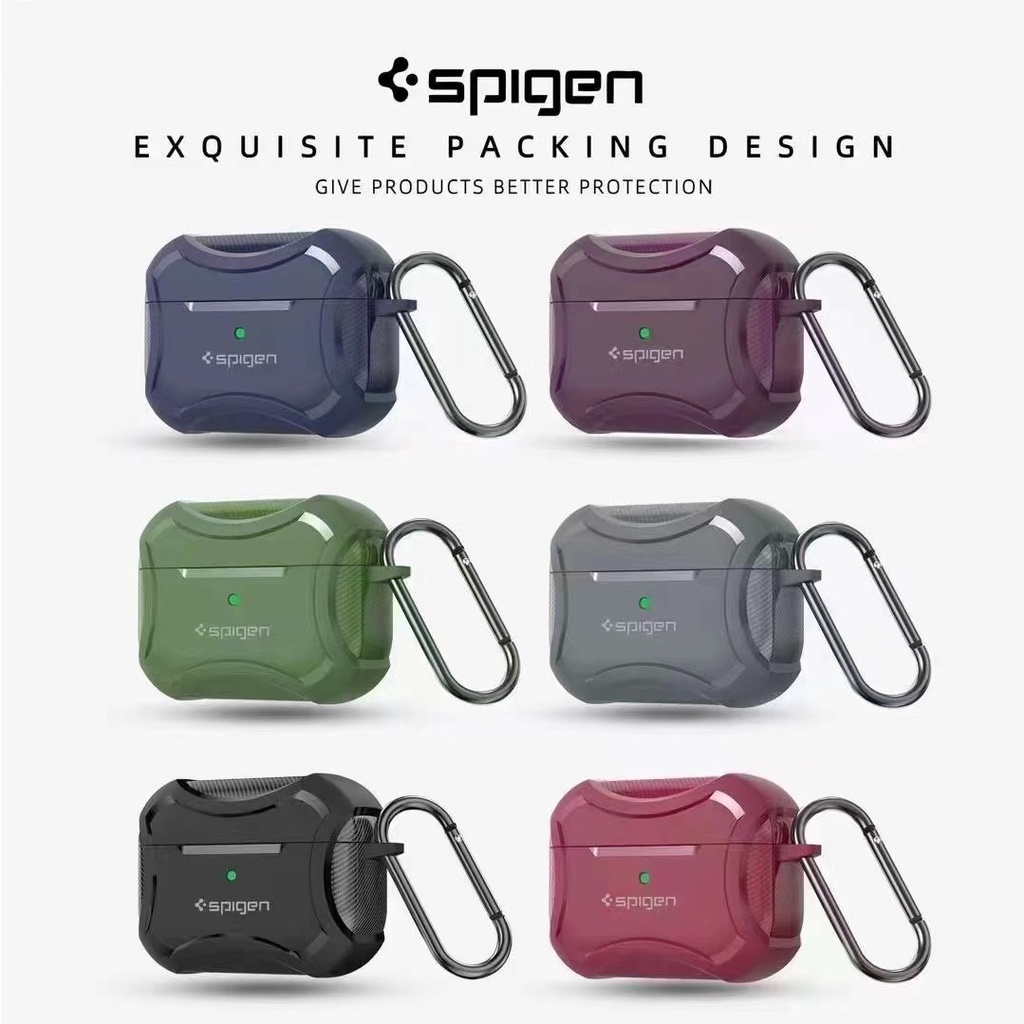 Spigen Carbon Fiber Texture Armor Rugged Earphone Case For Airpods Pro