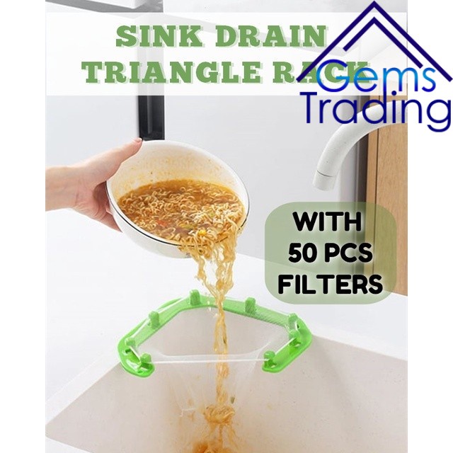 Kitchen Triangle Sink Filter Drainage Rack Anti-clogging Trash Garbage ...