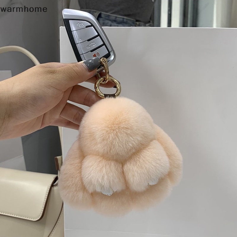 Real fur pom pom on sale keychain