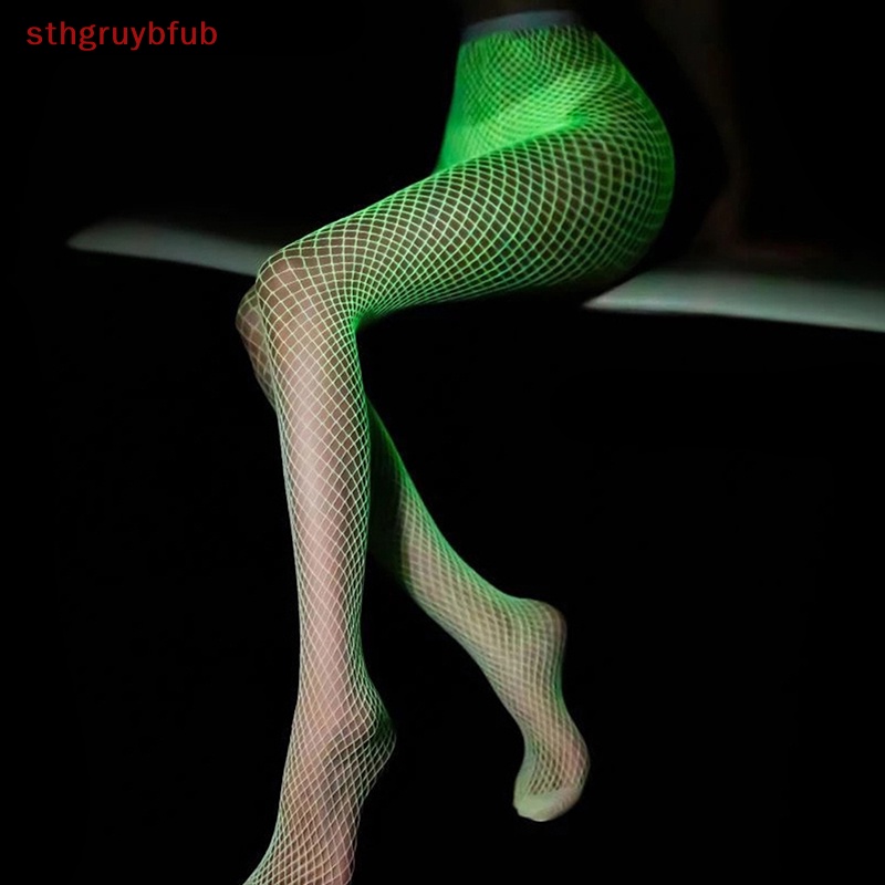 STHB Luminous Glowing Fishnet Socks Glow In The Dark Fishnet