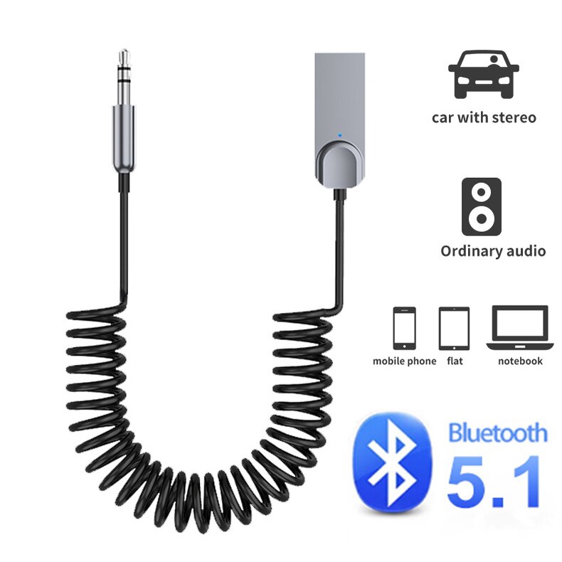 Wireless Audio Receiver Adapter Bluetooth 5.1 Aux Usb To 3.5mm Handsfree mic audio jack for