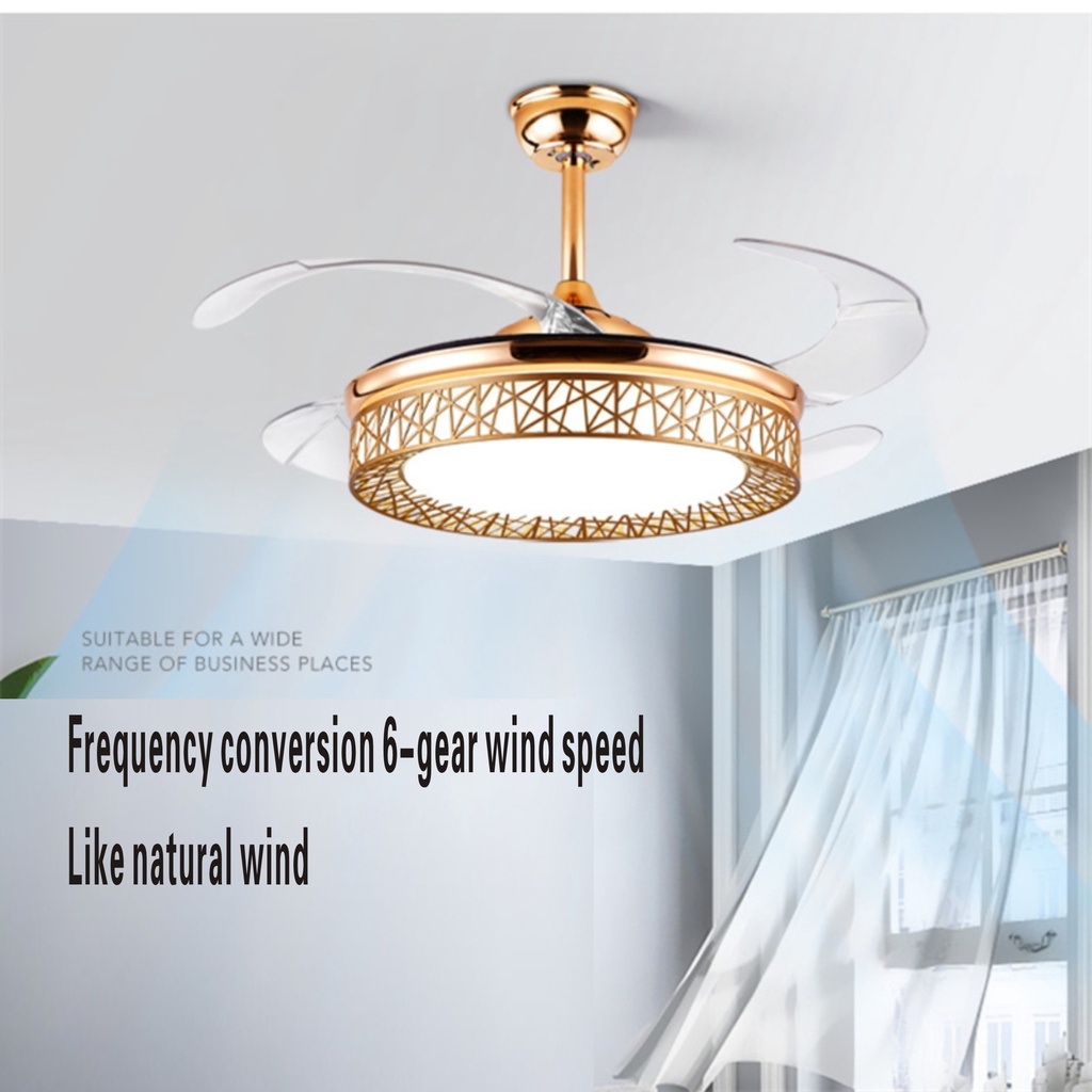 Remote Lights study room bedroom fan lamp LED lamps Silent Modern Smart