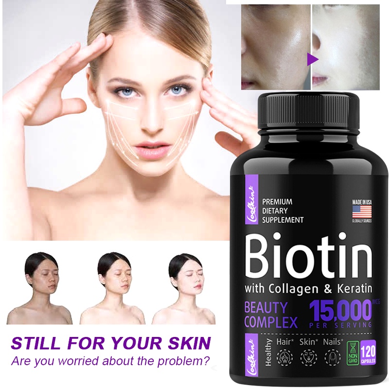 Biotin Collagen Keratin Supplement - Hair Growth For Men & Women - Hair Skin & Nails Vitamins - Joint & Gut Health Support - Hair Growth Supplements