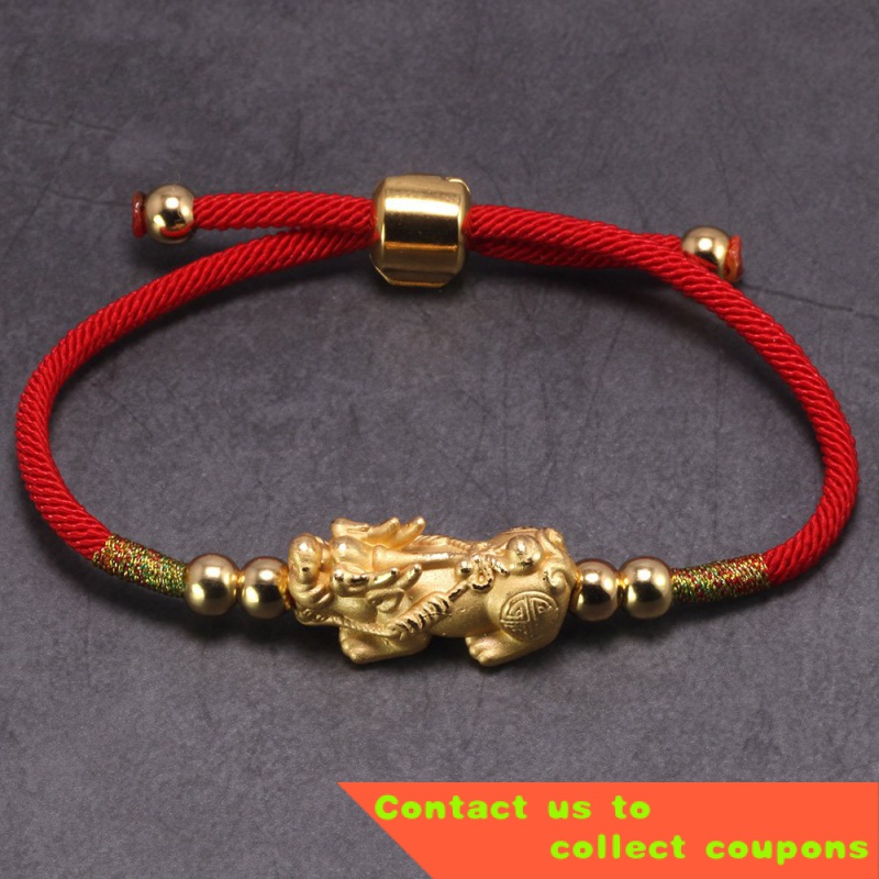 Red string bracelet deals with gold charm