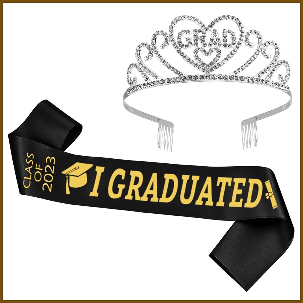 Graduation Strap Crown Set Class Of 2023 Graduation Sash College ...