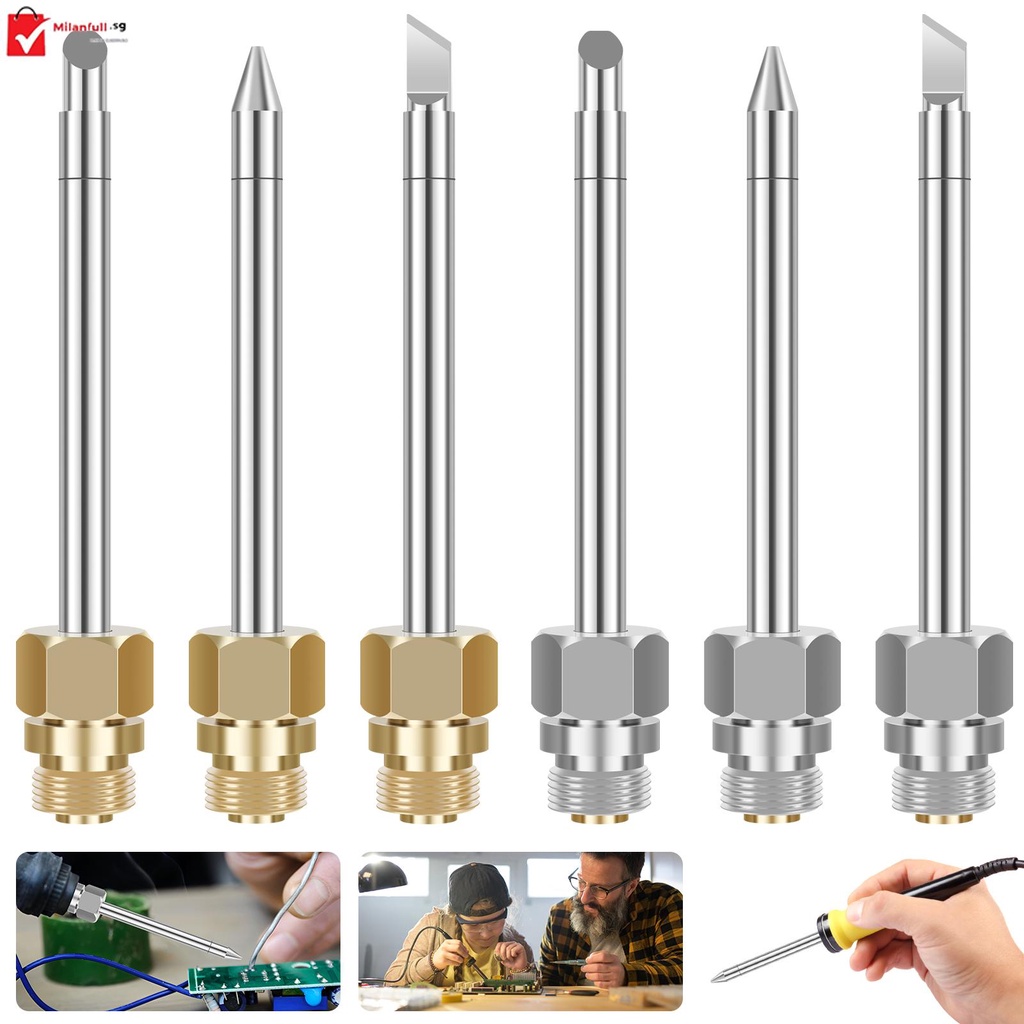 6Pcs Soldering Iron Tips 8W USB Soldering Iron Replace Tip Mini Portable 3 Style USB Soldering Iron Tip for Repair