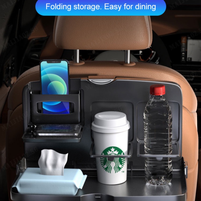 Car Back Seat Tray with Drink Holder for Convenient Dining