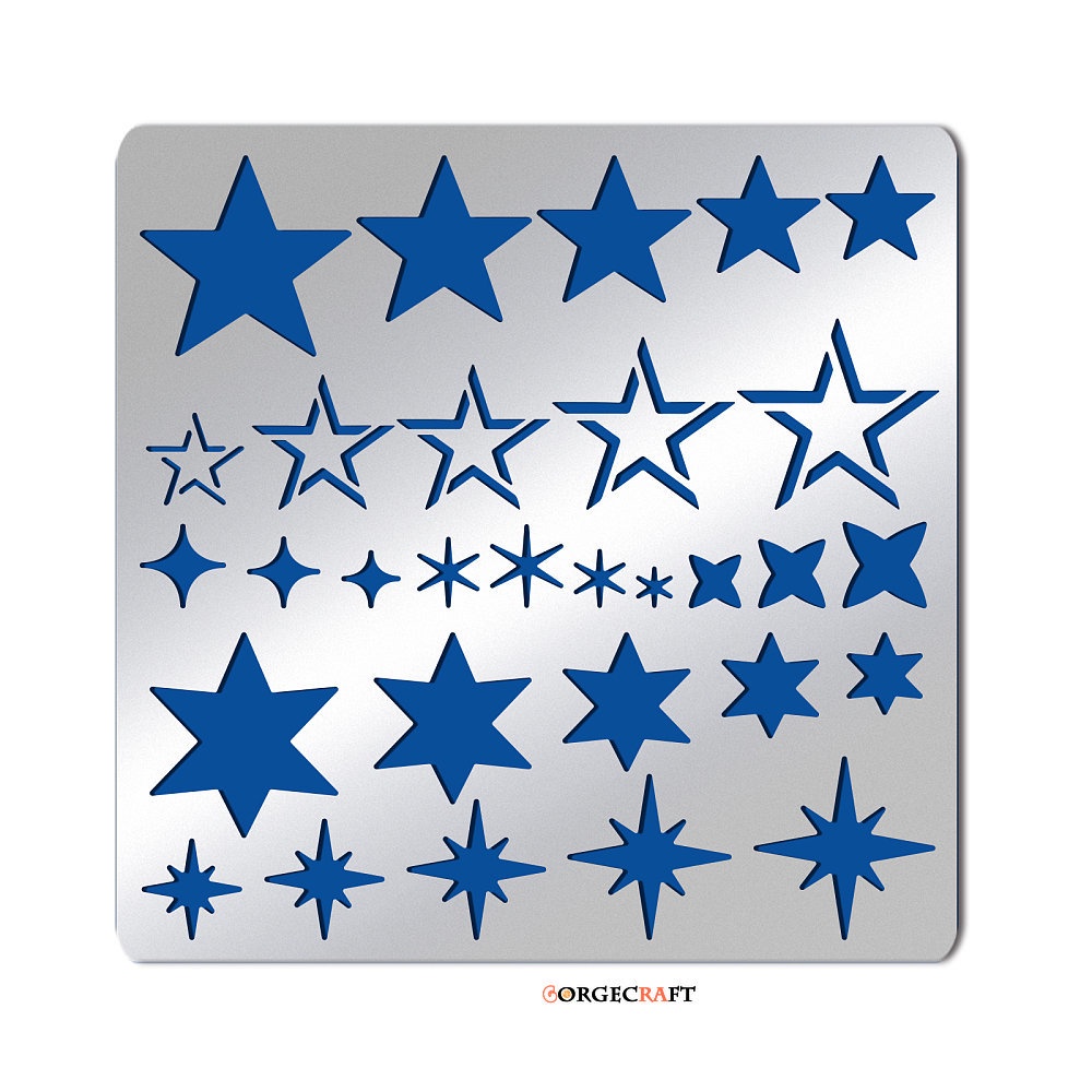 Twinkle Star Stencils 15.6x15.6cm Fivepointed Star Hexagonal Stainless