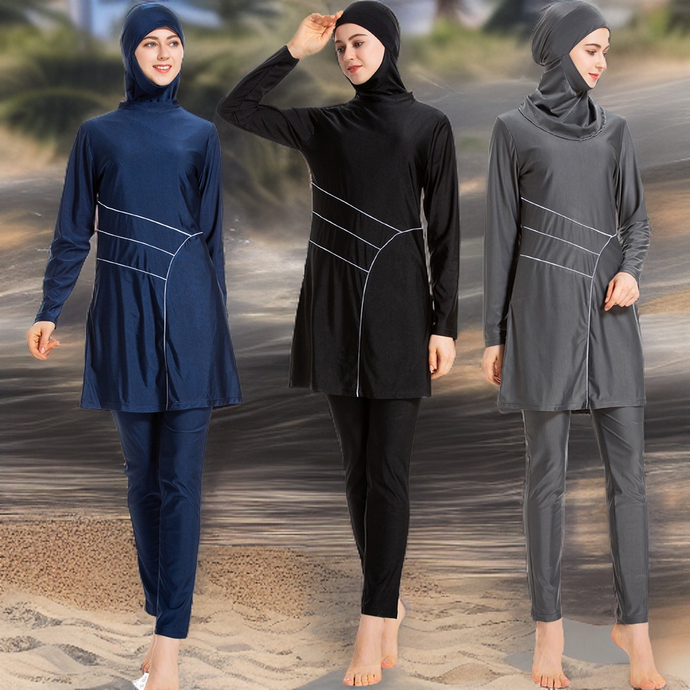 Full Coverage Muslimah Swimwear Modest Woman Swimming Suit Long