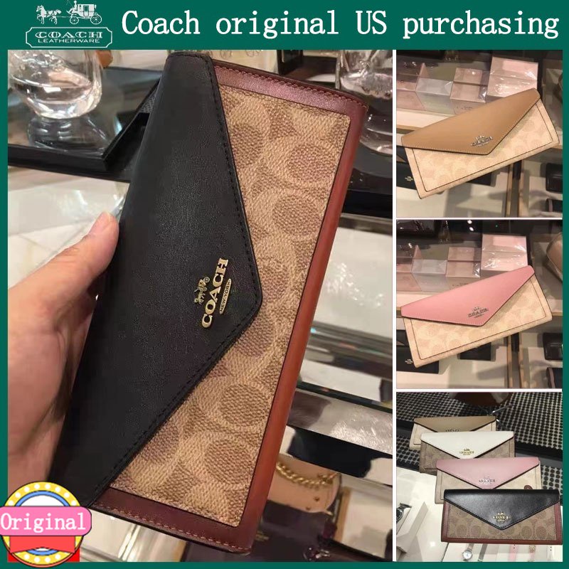 Dompet Coach Smooth Leather Wallet Coâćh_Slim Envelope Wallet In