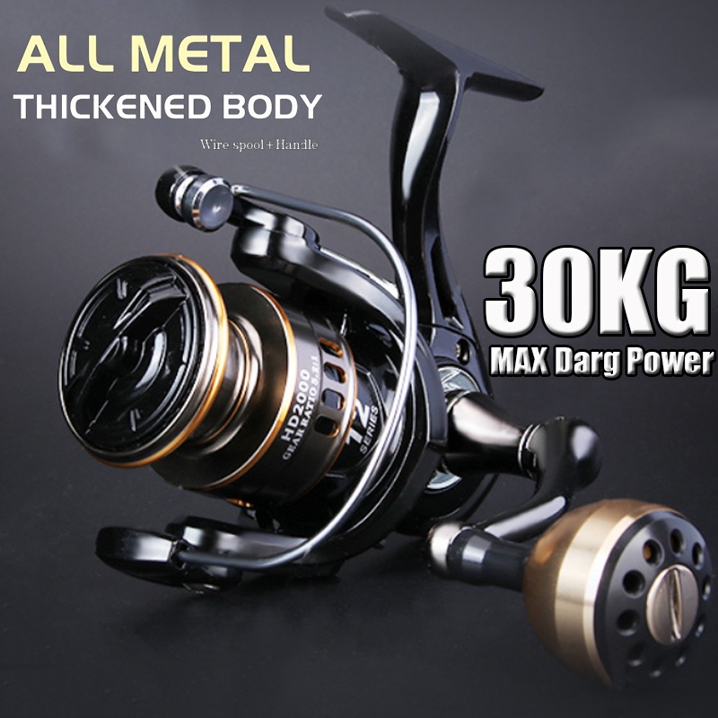 2022 Full Metal Fishing Reel Freshwater Spinning Coil Saltwater Carp 16+1BB  Max Drag 25kg