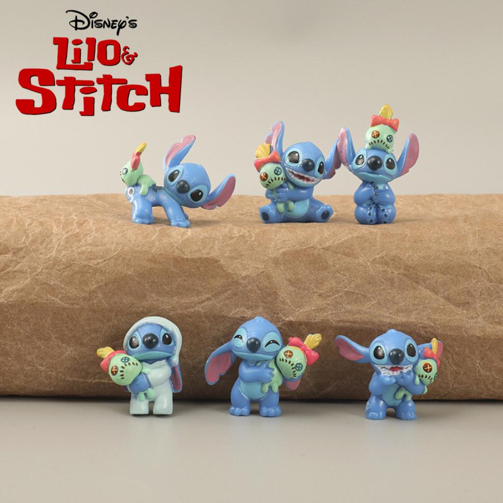 6pcs/lot Anime Cartoon Mini Lilo & Stitch PVC Action Figures Hand With ...