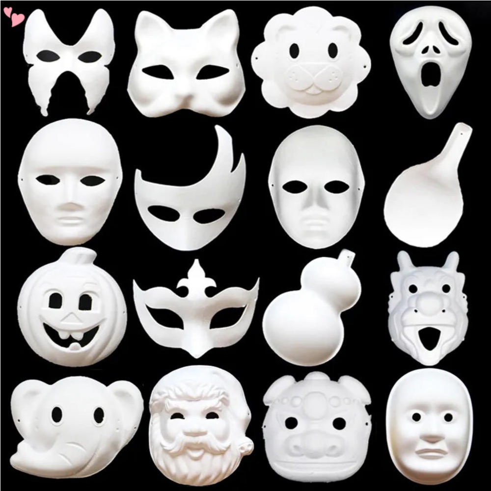 White Mask Unpainted, DIY Masks Masked Ball Party Mask Anonymous Masks ...