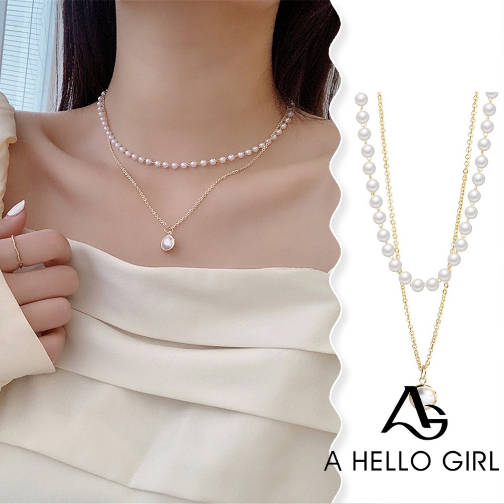 Chain with hot sale pearl necklace