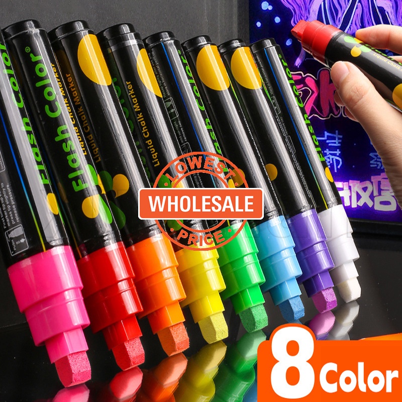 Liquid Chalk Marker Pens Erasable Multi Colored Led Writing Board