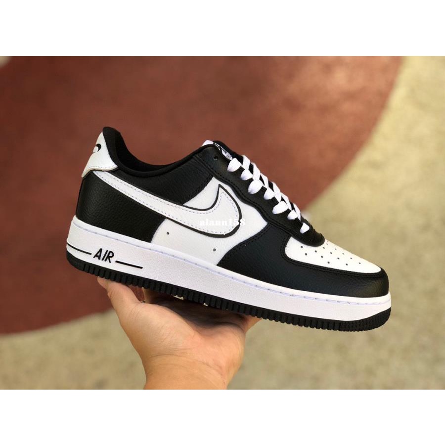 Air force 1 hot sale black on white