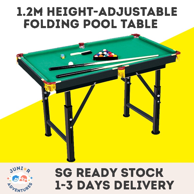 Kids Mini Pool Table 120cm Height-Adjustable Folding, Home Children ...