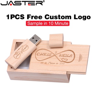 JASTER USB 3.0 flash drive Guitar Pen drive Wooden box Memory stick Free  custom logo Pendrive Creative Wedding gifts 32GB 64GB