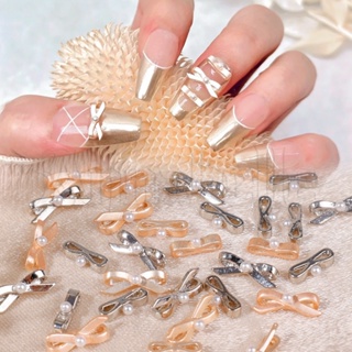 20Pcs Shiny Alloy Nail Charms Decoration Silver Nail Charms Gems 3D Kawaii  Nail Rhinestones for Acrylic Nails Cute Cat with Colorful Bow Exquisite