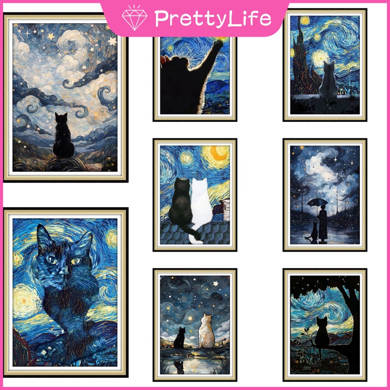 WELLFLYHOM Car Interior Accessories Set For Men Women, Van Gogh Starry