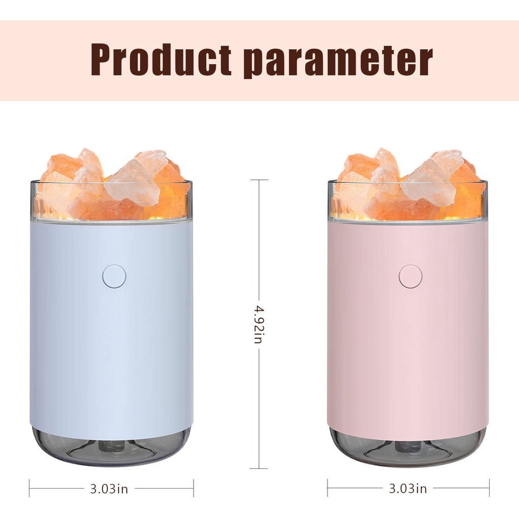 Himalayan Salt Lamp Humidifier,Cool Mist Humidifier for Bedroom,Mini ...