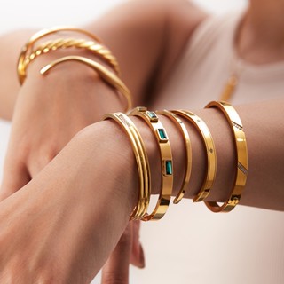 Gold tone cuff on sale bracelets