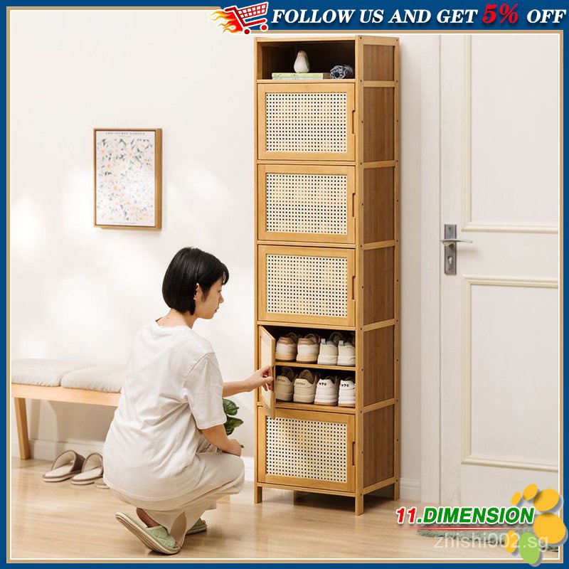 Vertical Shoe Shoe Rack with Breathable Door Home Entrance