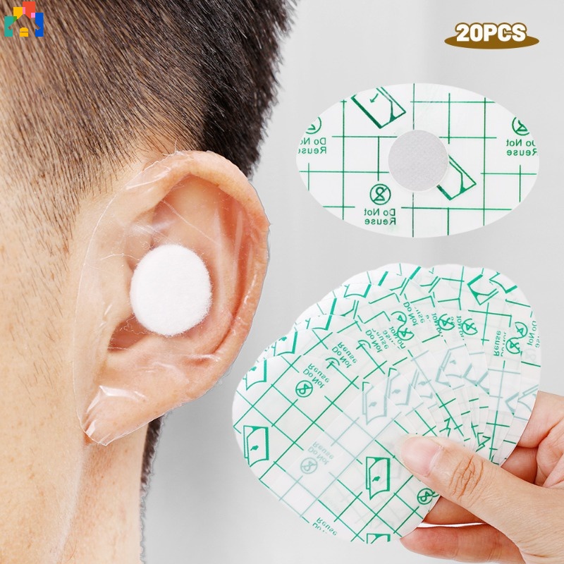 20Pcs Baby Bath Waterproof Ear Stickers Disposable Ear Covers for ...