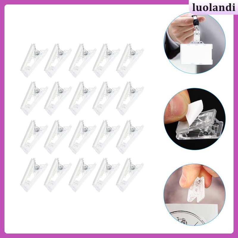 20Pcs Clear Clips Plastic Clips Clear Spring Clips Name Cards Clip ...