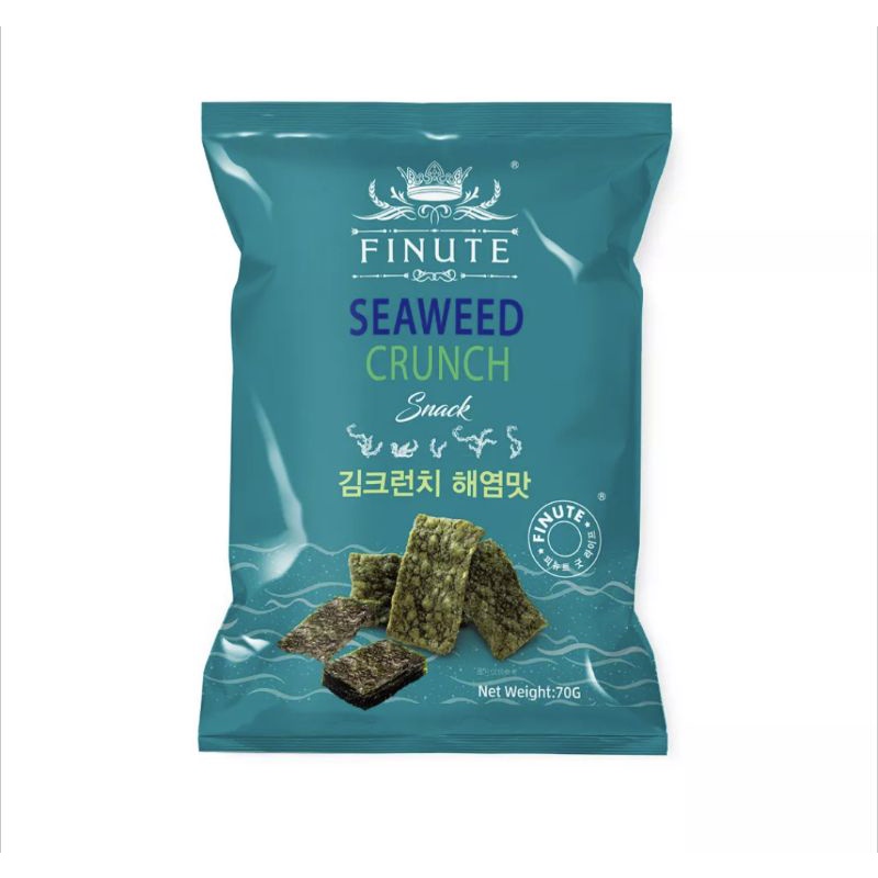 Finute seaweed cracker flavoured seaweed crunch chips south Korean