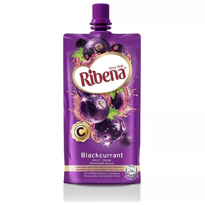 Ribena black currant jelly fruit drink packet less sweet blackcurrant ribena beverage packet