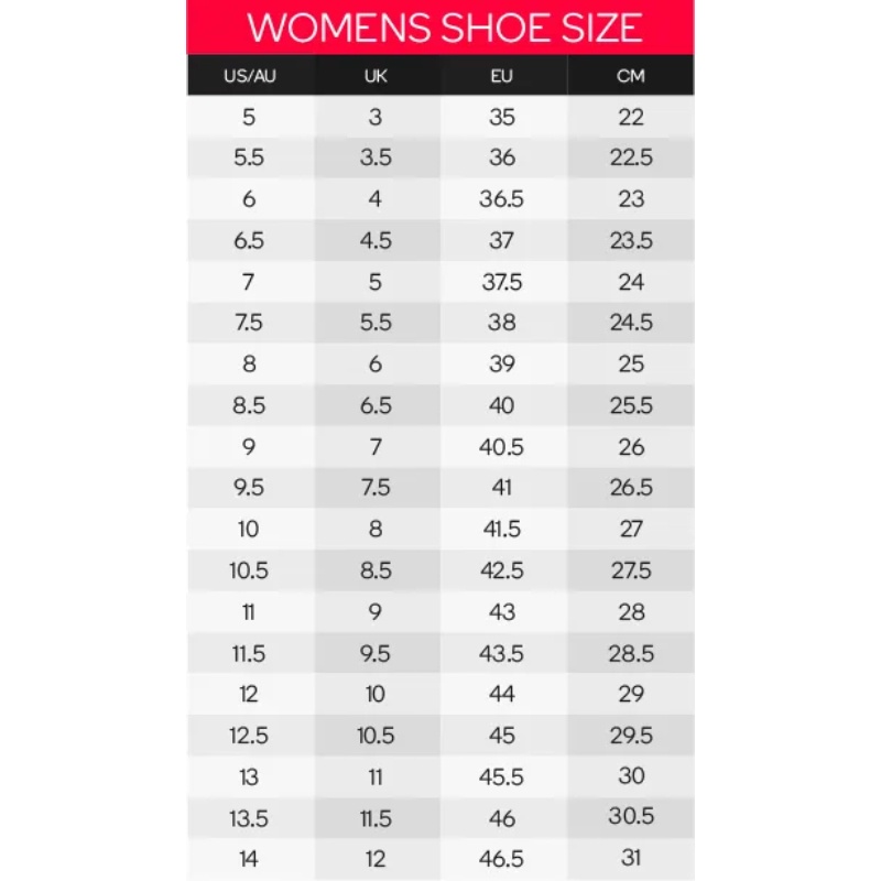 New balance womens size guide store
