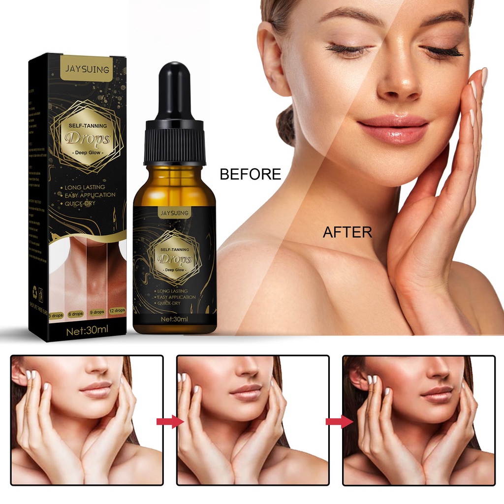 originalSelfTanning Drops Bronzer Skin Tanning Serum Face Body Tan