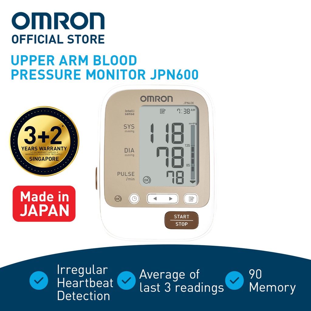 OMRON Upper Arm Automatic Blood Pressure Monitor JPN600 Shopee Singapore