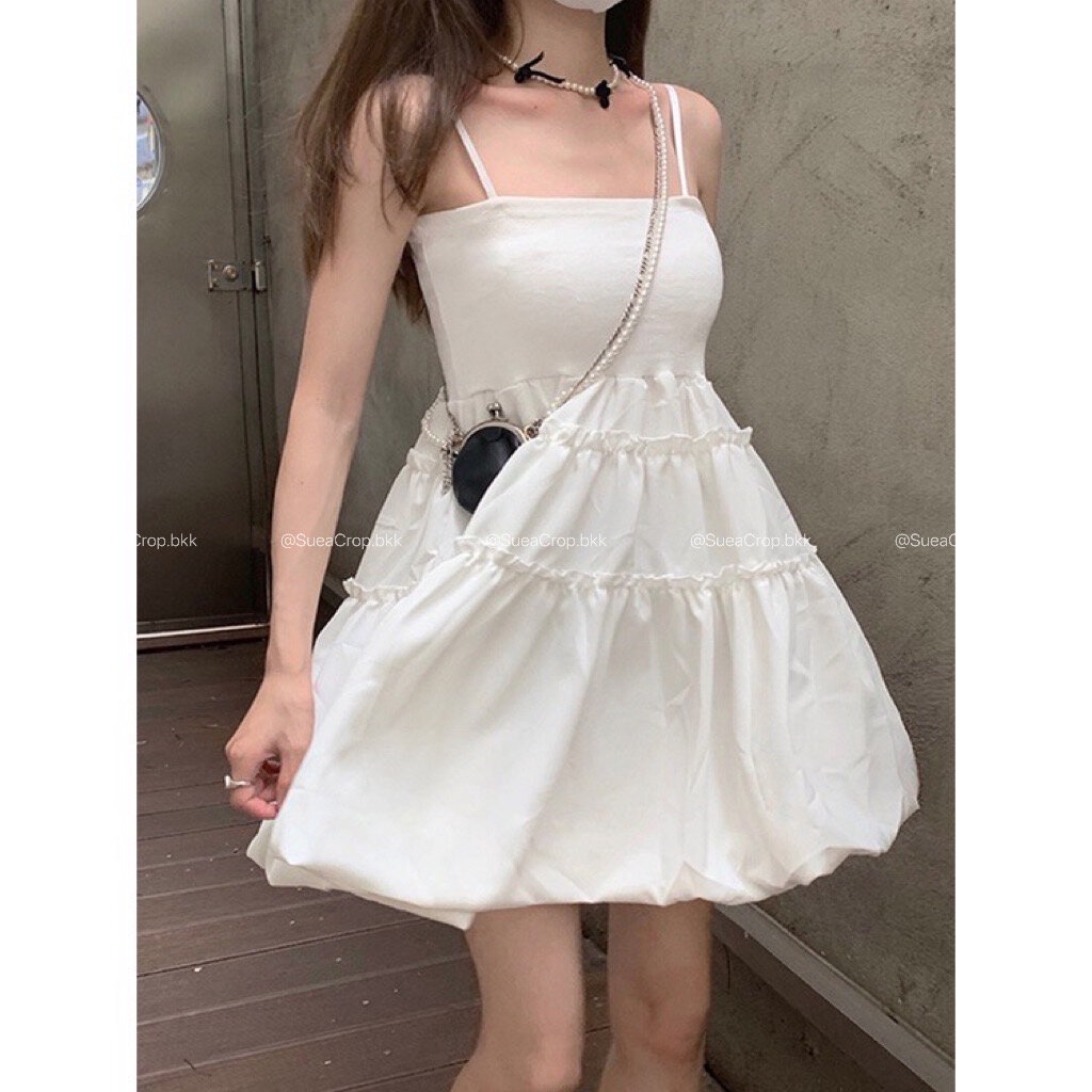 White dress korean on sale style