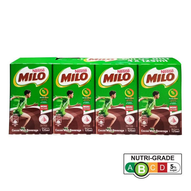 Nestle Milo less sugar UHT milk packets mini Milo on the go beverage ...