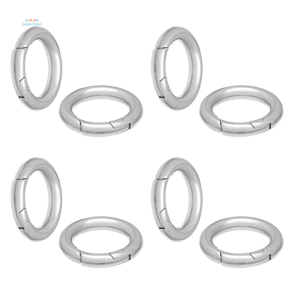 4pcs Ring Smooth 304 Stainless Steel Spring Gate Rings O Rings Snap ...