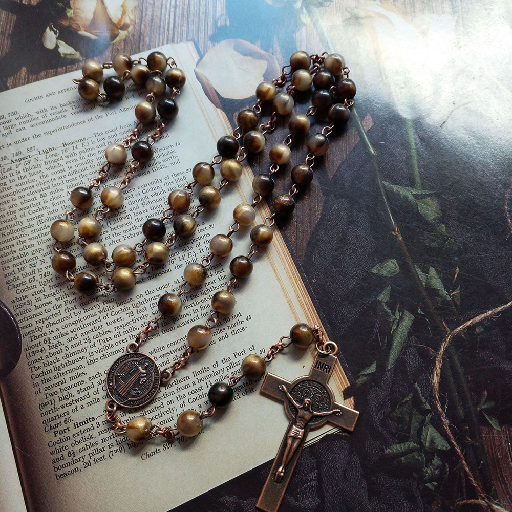 Catholic necklace with on sale beads