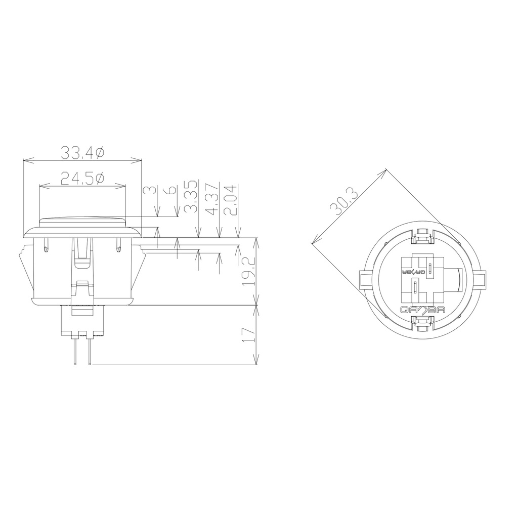 Push botton! QANBA sanwa 24/30mm card button arcade joystick ...