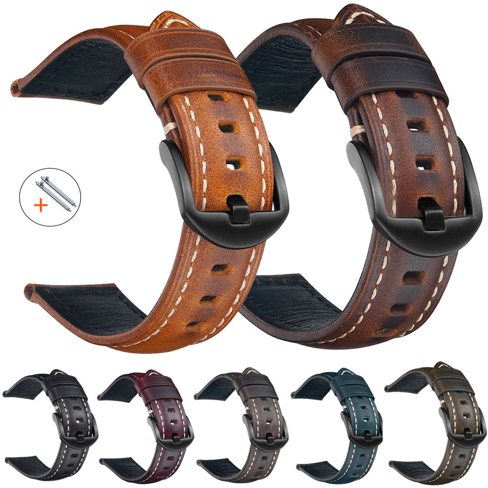 Bracelet Montre En Cuir Lisse Rouge - 18/20/22/24/26/28 Mm - Watchband Berlin - Neuf