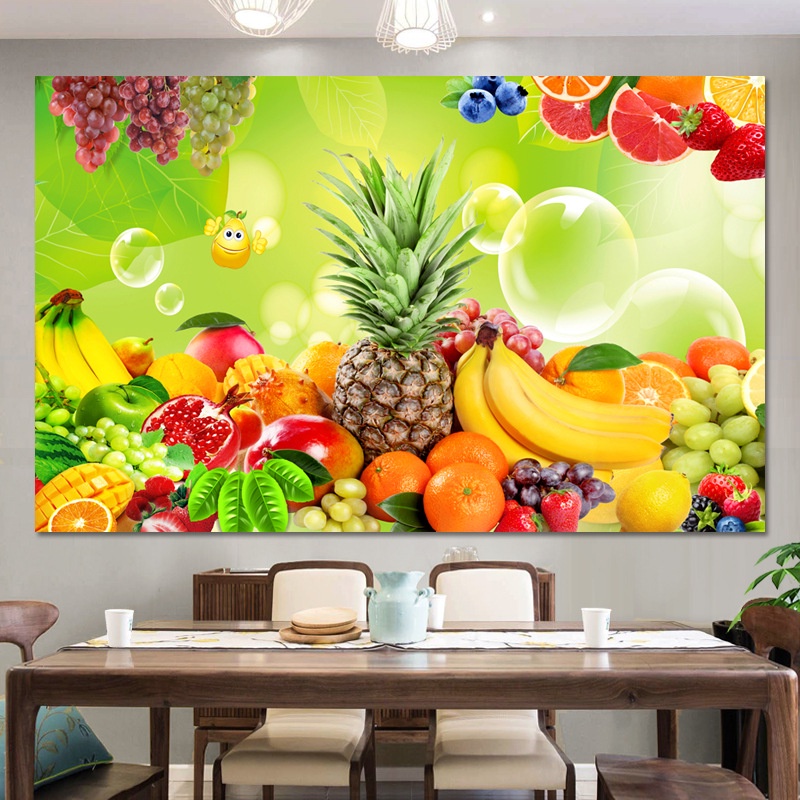 Big Size Fruit Juice Canvas Painting Modern Kitchen Fruit Shop Wall ...