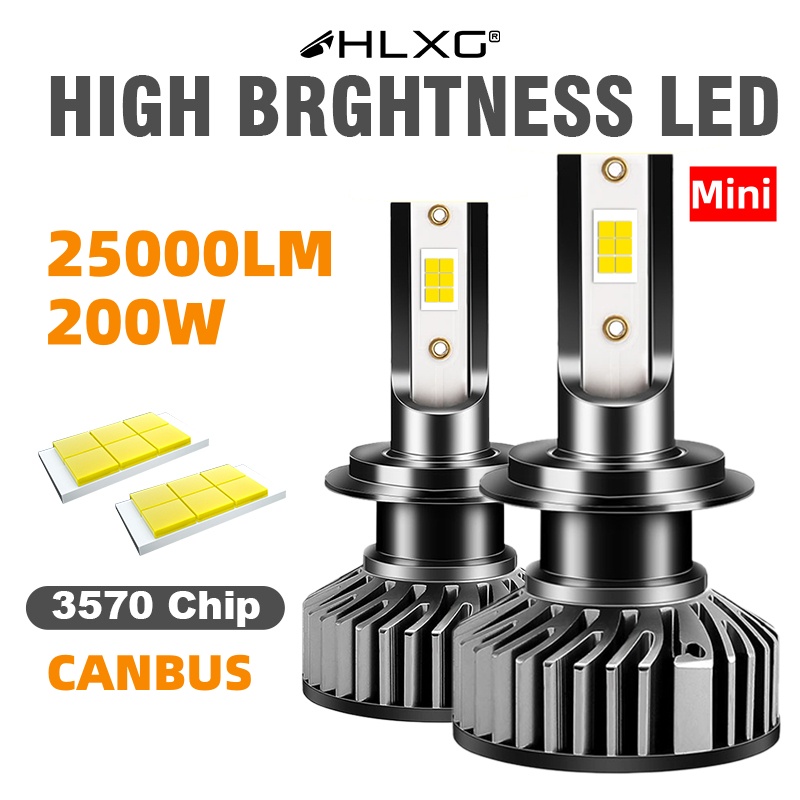 Economy】Mini H7 LED Headlight Bulb Canbus 200W 25000LM CSP Chip LED H4 H1  H11 H8 H9 9005 9006 HB3 HB4 110W 6000K PTF Ice Bulbs Turbo Fog Light 12V