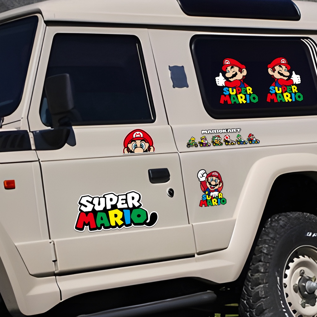 Super Mario Cartoon Car Sticker Personalized Creative Waterproof ...
