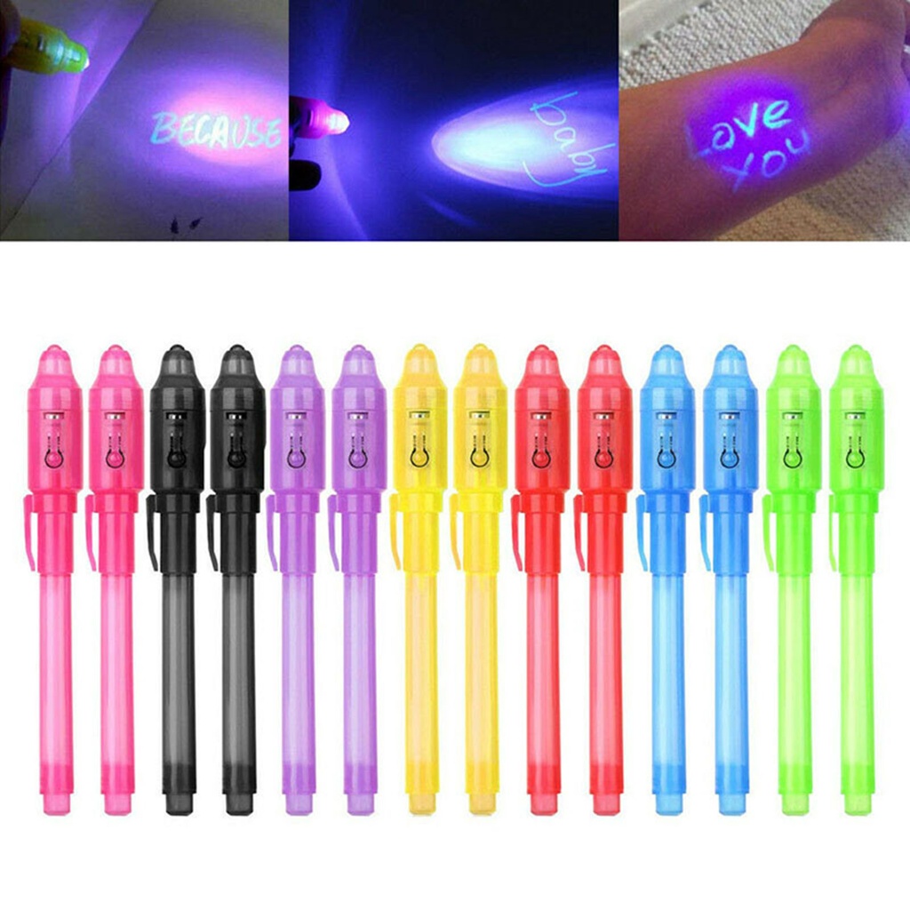 Invisible Ink UV Light Pen 2/4/8/14pcs Secret Fluorescent Ergonomic Pen ...