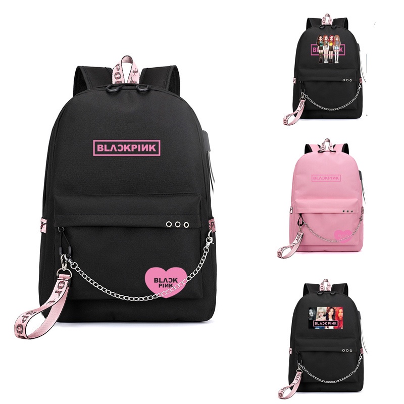 All black pink on sale backpack