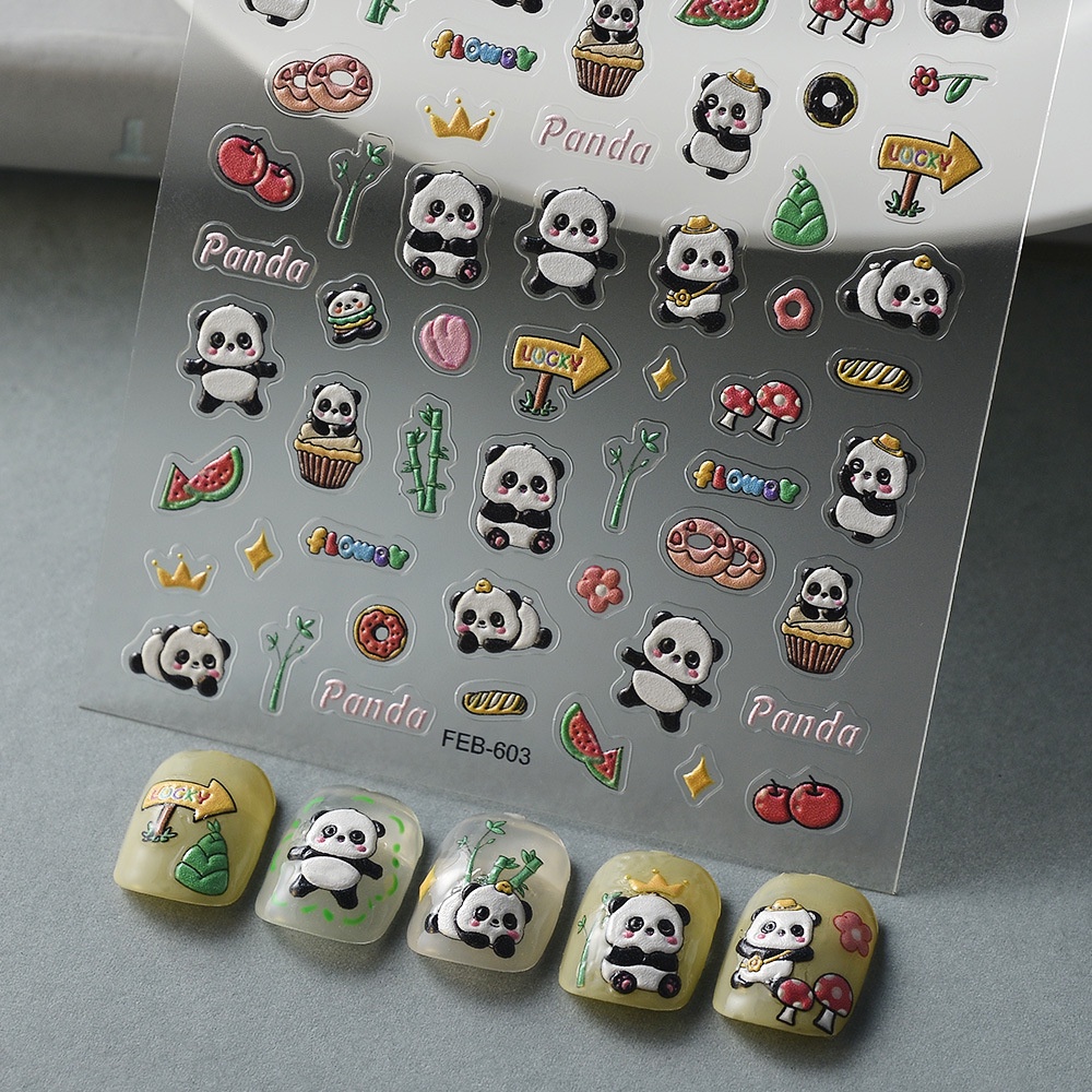 5D Chinese Style Cartoon Panda Rabbit Cute Flower Bamboo Nail ...