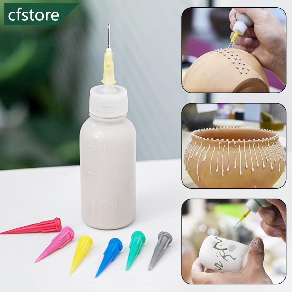 CFSTORE 50ml Pottery Mud Painting Bottle with Nozzle Set Squeeze Mud ...