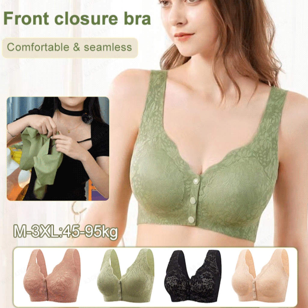 New Front Button Bra Comfortable Brassiere Anti-sagging Gathered